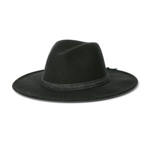 Women's Fedora Hat with Textured Band Trim Black NWT